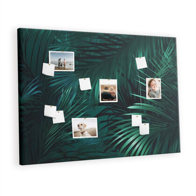 Tablica Korkowa Z Pinezkami Tulup 140x100 cm Egzotyczna roślinność dżungli safari Organizer ścienny Pinezki drewniane 1 kpl