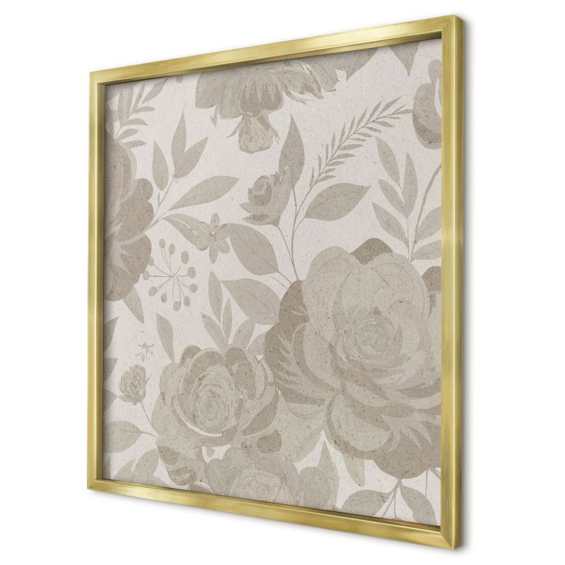 Ozdobna tablica na magnesy Wallfluent 50x50 Kwiaty vintage w złotej ramie 1szt