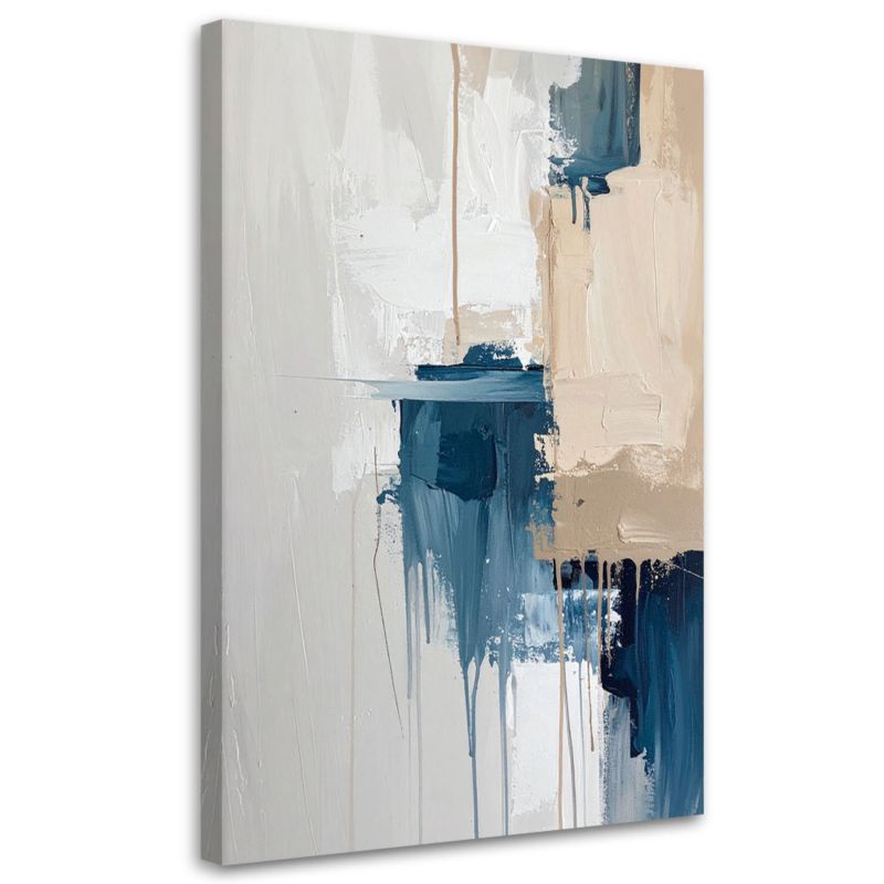 Obraz pionowy do salonu sypialni kuchni biura Feeby Beżowo niebieska 70x100cm 1szt