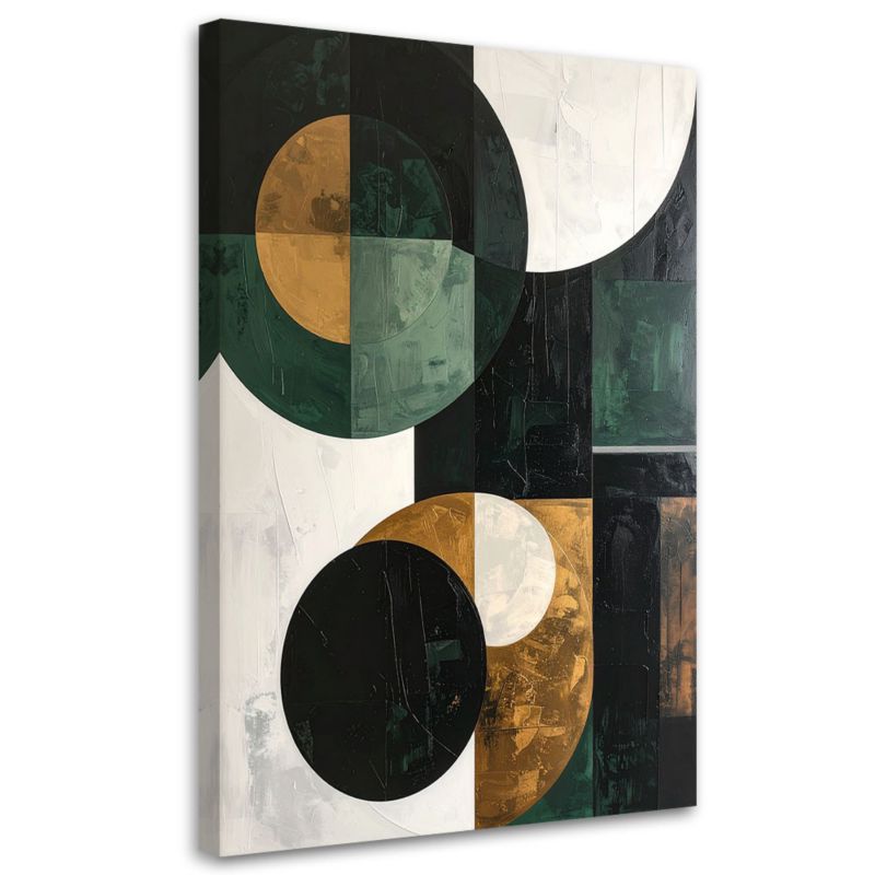 Obraz do salonu sypialni biura Feeby Abstrakcja kształty koła zielony 80x120cm 1szt