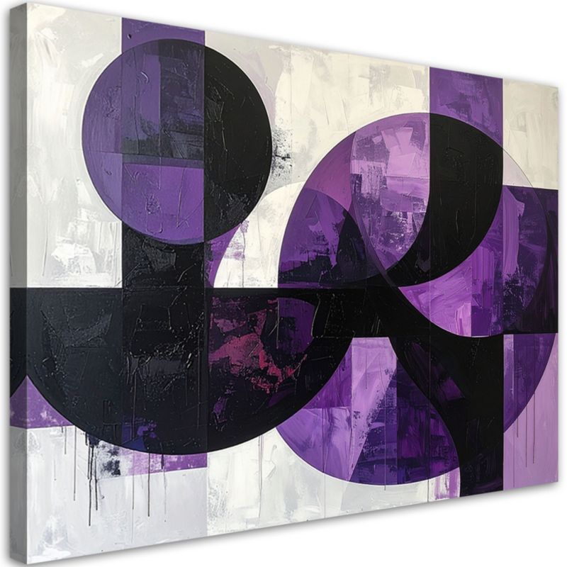 Obraz do salonu sypialni biura Feeby Fioletowe koła kształty geometryczne 90x60cm 1szt