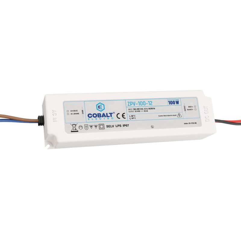 Cobalt Electro Zasilacz Impulsowy 100W Ii Klasa Ochronności Ip67 Zpv-100-12 1 szt