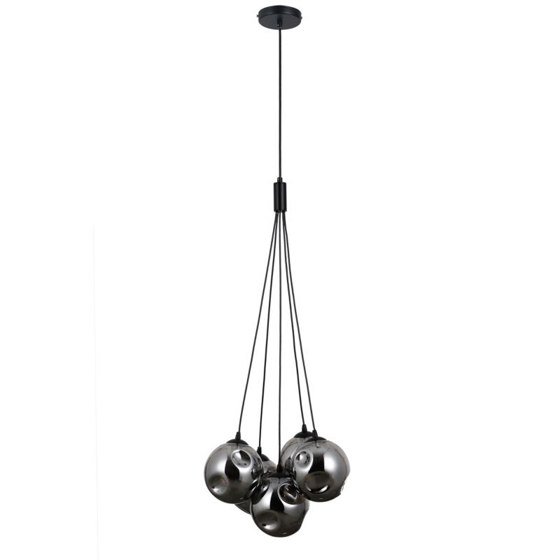 Lampa wisząca grafitowe kule Italux Perlos czarny mat 5xG9x5W IP20 wym:120x35x35cm - 1 szt.