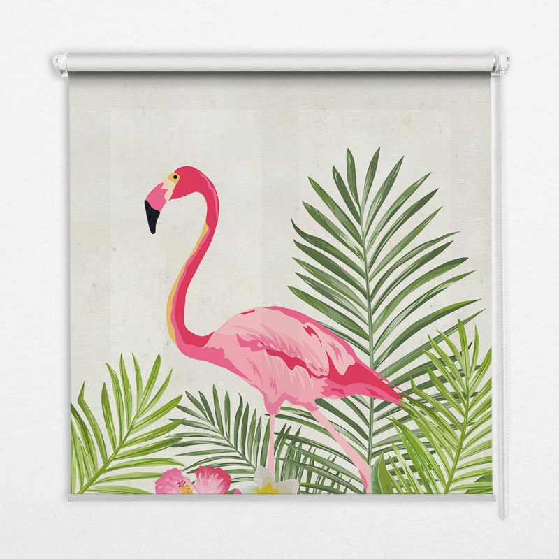 Roleta Przepuszczające Światło Tulup 80x180 cm Flamingi Przy Liściach Montaż do ściany/sufitu 1 szt.