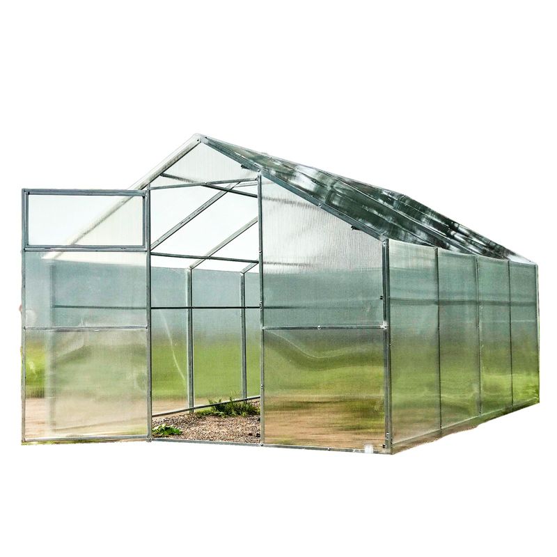 Szklarnia z poliwęglanu Lun Fix z dachem dwuspadowym 2,8x4m 20x40mm 4mm 1szt.