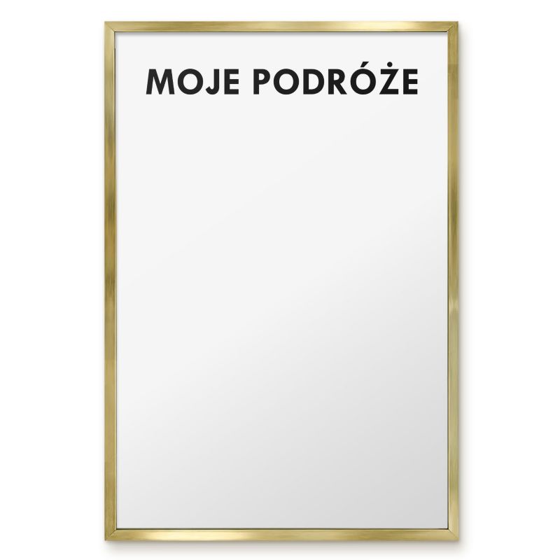 Tablica Na Magnesy Z Podróży Tulup 40x60 cm Moje podróże 2 - Złota rama Do salonu, sypialni 1 szt.