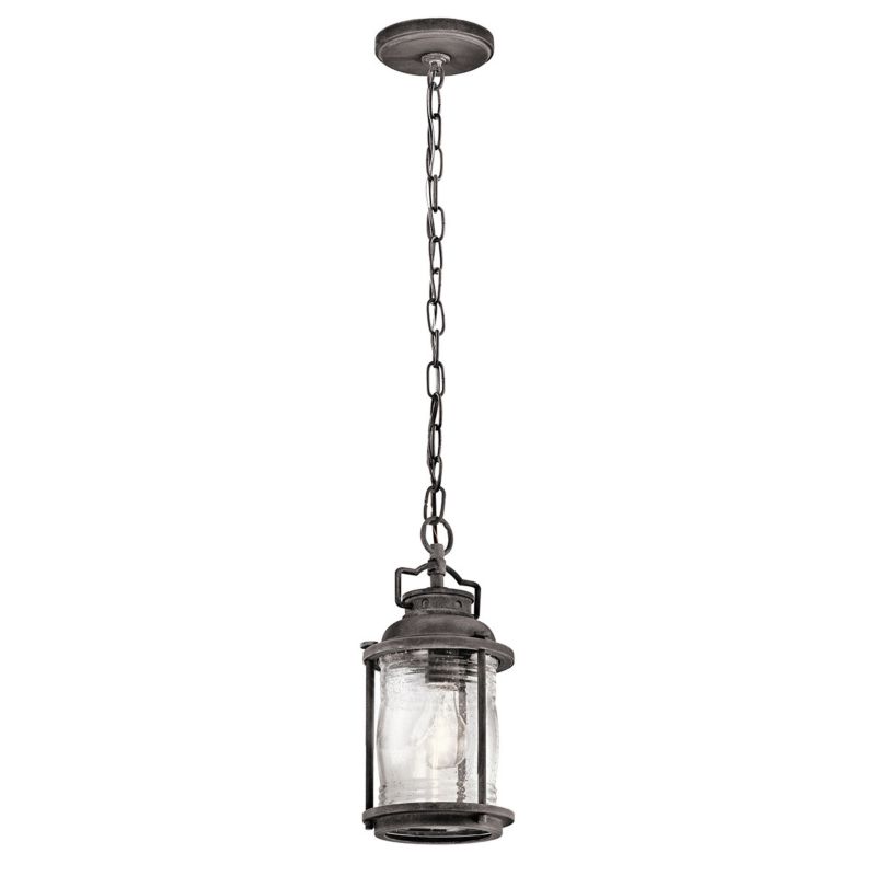 Lampa sufitowa zewnętrzna Kichler Ashland Bay postarzany cynk 1 x E27 x 60W IP44 wym: 230,6 x 15,4 x 15,4 cm - 1 szt.