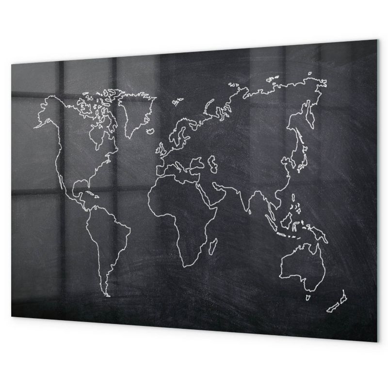 Magnetyczna Tablica Tulup 60x40 cm Obrys mapy świata 5 magnesów neodymowych 1 kpl
