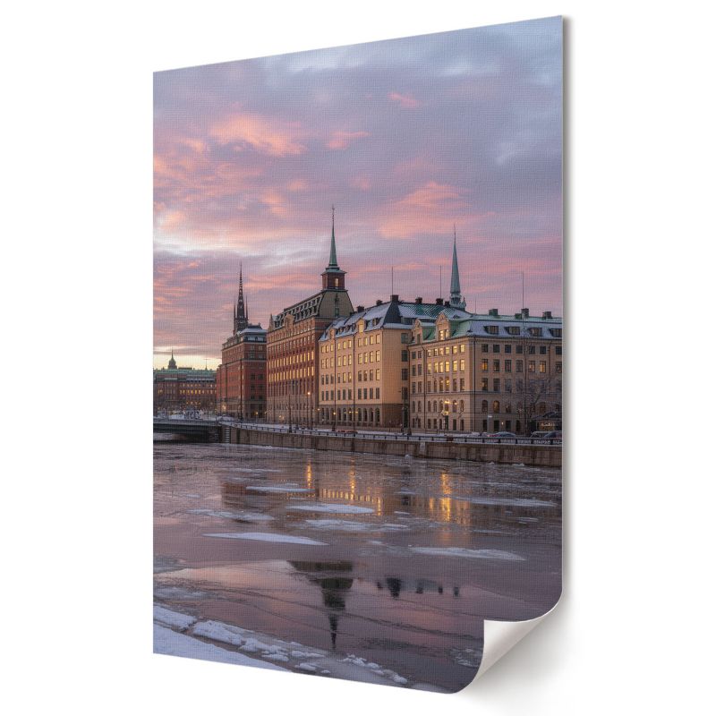 Plakat na ścianę Wallfluent Format A2 Miasto wieczorem Artysta Tesa 1 szt.