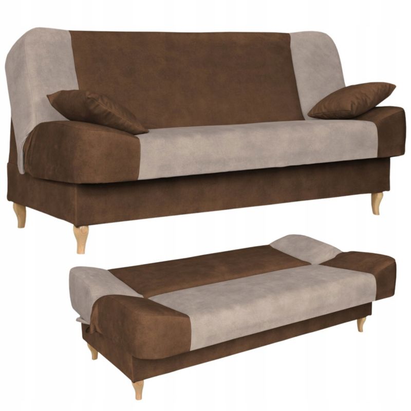 Kanapa sofa do salonu rozkładana Family Meble Sara Duo brązowo szara 1szt
