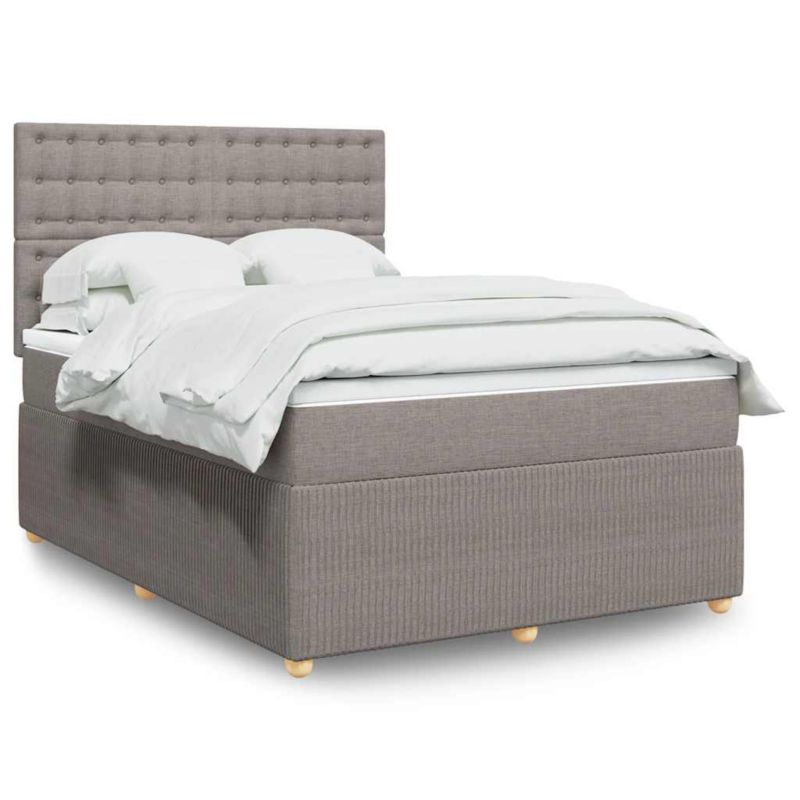 Łóżko z materacem WaszeMeble 140x200 cm Taupe tkanina z LED WM-3294397 1 szt.