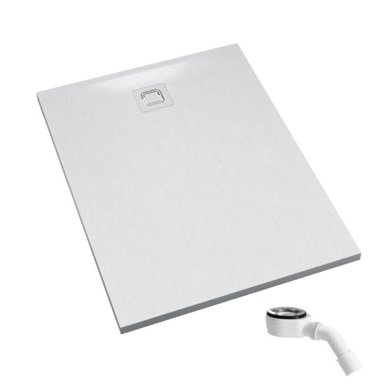 Brodzik akrylowy Schedpol Majestic White Stone (biały kamień) prostokąt 90x100 cm 3.3515/B/ST-M6/B 1 szt.