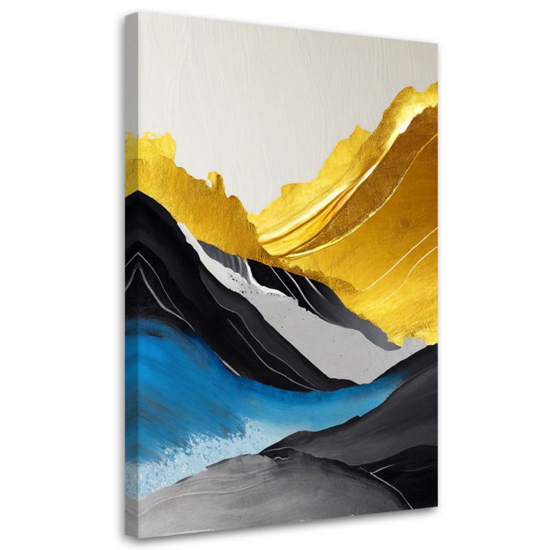 Obraz do salonu sypialni Feeby Abstrakcja Akryl Góry Złoty 70x100 cm 1szt