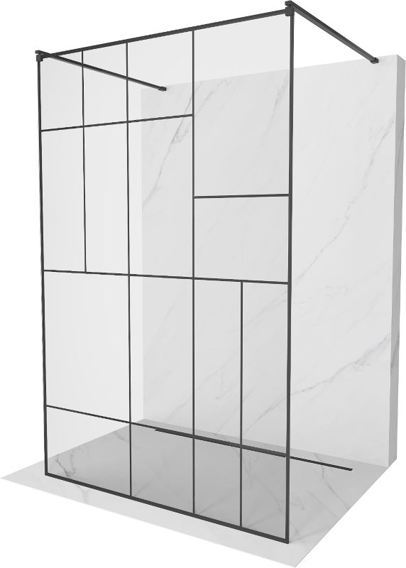 Ścianka prysznicowa Mexen Kioto czarny wzór 100x200 cm 800-100-002-70-78 1 szt.