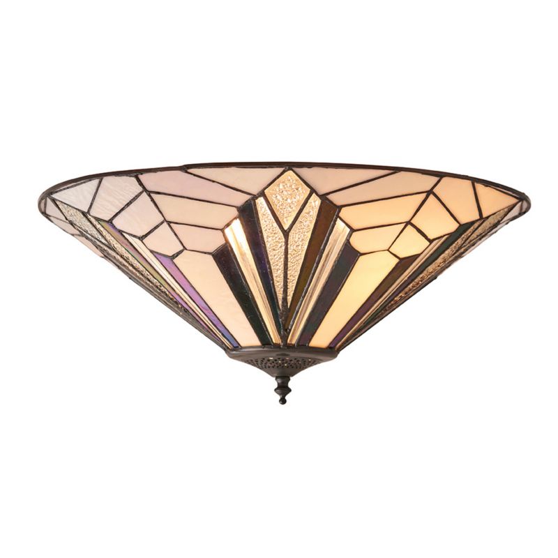 Plafon geometryczny Tiffany ASTORIA okrągły 48 cm brązowy 2xE27x20W IP20 - 1 szt.