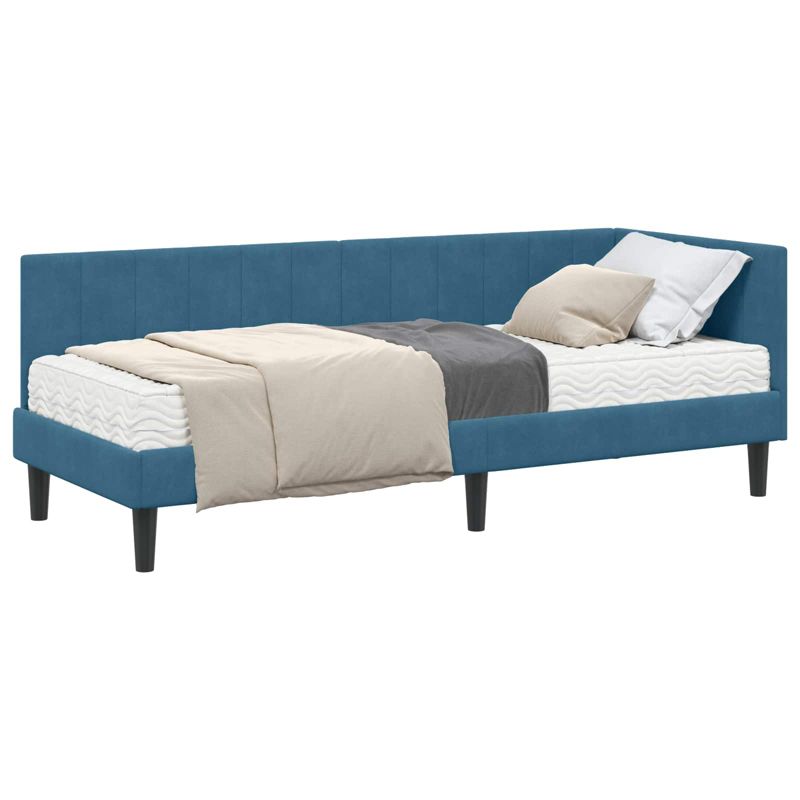 Łóżko Tapicerowane WaszeMeble z Materacem 80x200 cm Niebieskie WM-3393877 1 szt.