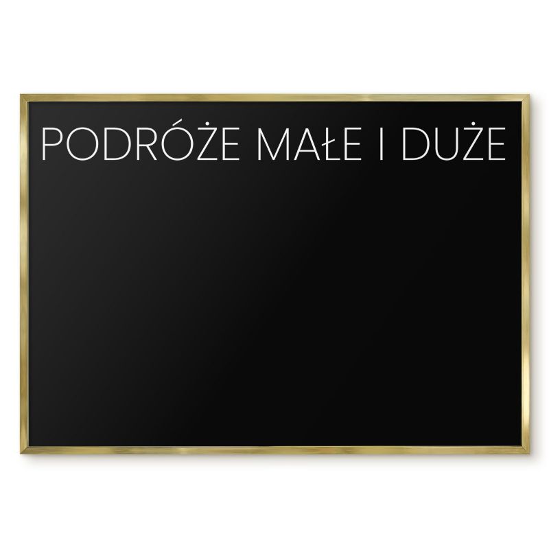 Tablica Magnetyczna Na Magnesy Tulup 100x70 cm Podróże małe i duże 8 - Złota rama Do salonu, sypialni 1 szt.