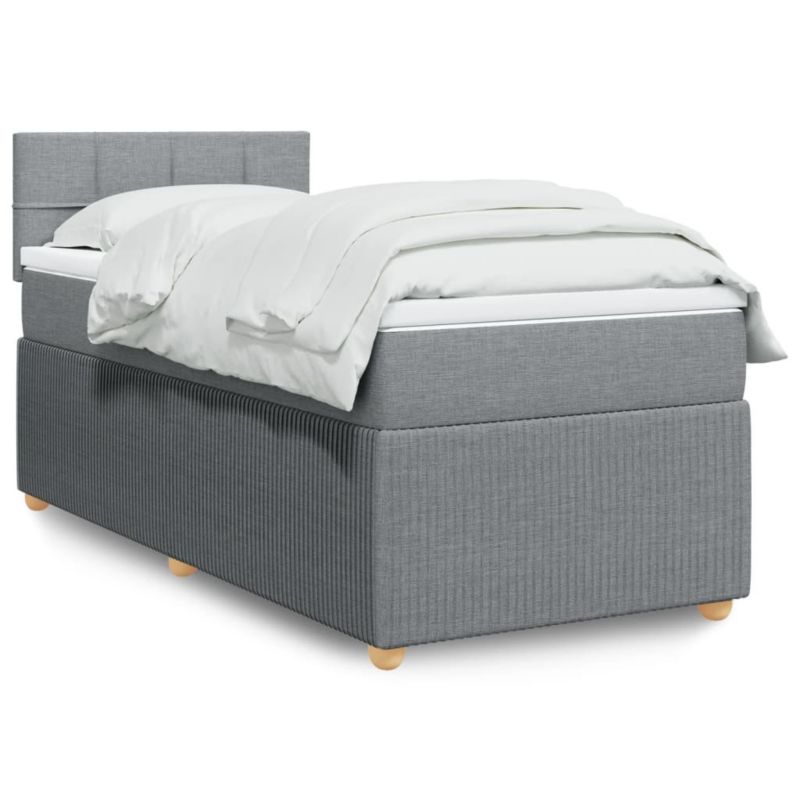 Łóżko kontynentalne WaszeMeble 100x200 cm jasnoszare WM-3287367 1 szt.