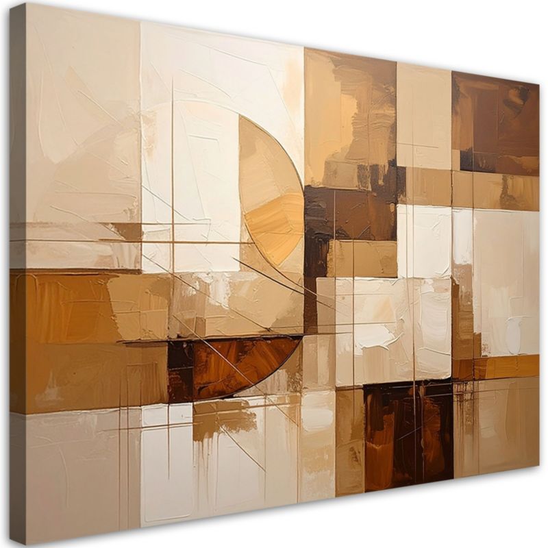 Obraz do salonu sypialni kuchni Feeby Abstrakcyjne figury w odcieniach beżu 100x70cm 1szt