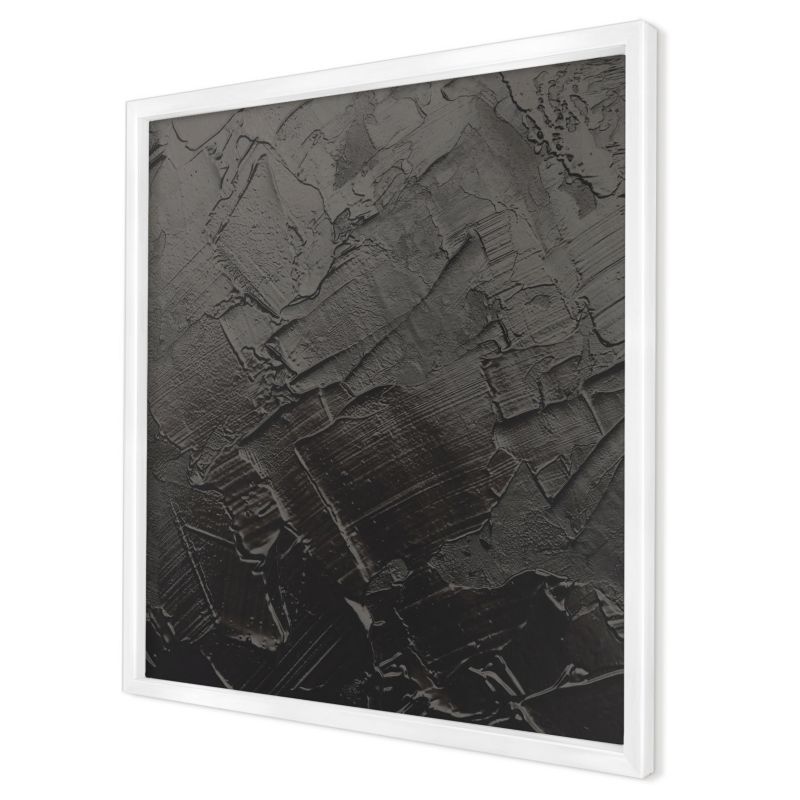 Tablica magnetyczna dekoracyjna Wallfluent 50x50 Teksturalna czerń w białej ramie 1szt
