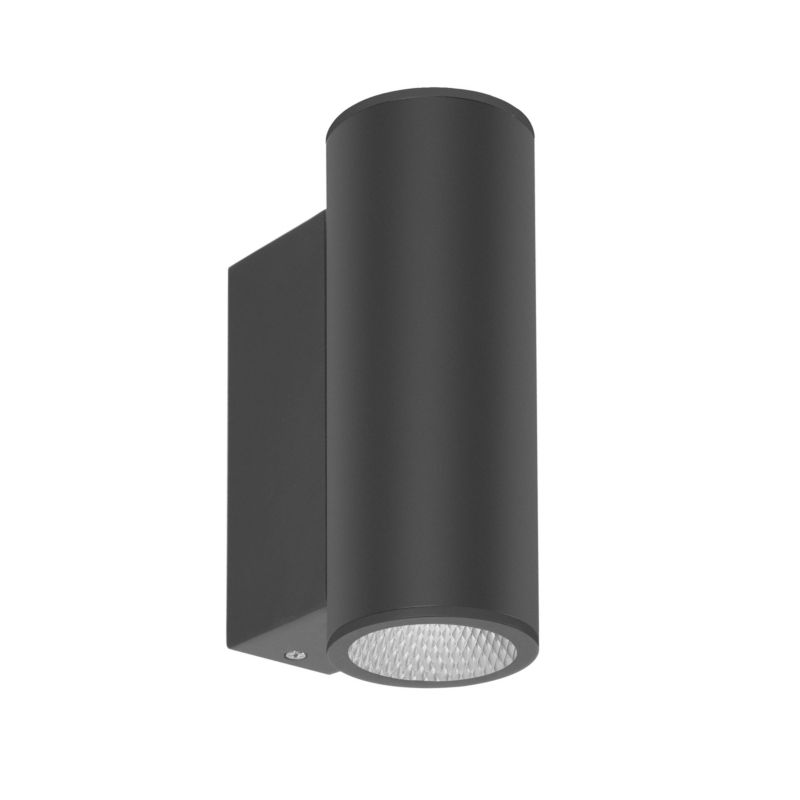Kinkiet zewnętrzny walec Italux Lenta 3K czarny piaskowany LED 14W biały ciepły 3000K 1076lm IP54 wym:15,5x6x10cm - 1 szt.