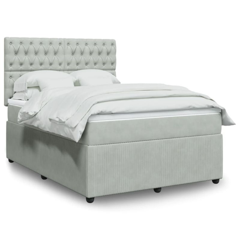 Łóżko kontynentalne WaszeMeble 140x190 cm jasnoszare WM-3294664 1 szt.