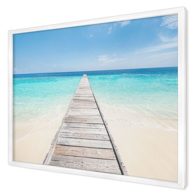 Ozdobna tablica na magnesy Wallfluent 70x50 Molo ocean w białej ramie 1szt