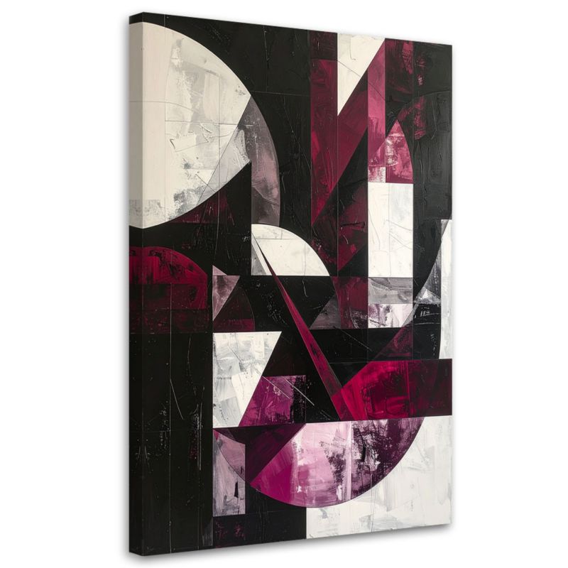 Obraz do salonu biura kuchni Feeby Abstrakcyjne kształty burgundowy 40x60cm 1szt