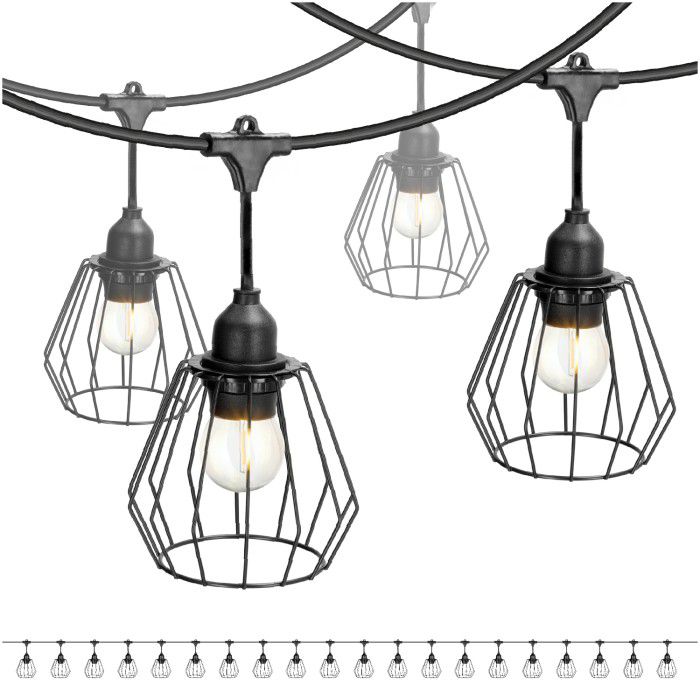 Girlanda ogrodowa Kobi 20 m+20xE27 IP44 czarna 1 kpl.
