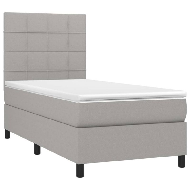 Łóżko kontynentalne WaszeMeble 90x190 cm jasnoszare WM-3134837 1 szt.