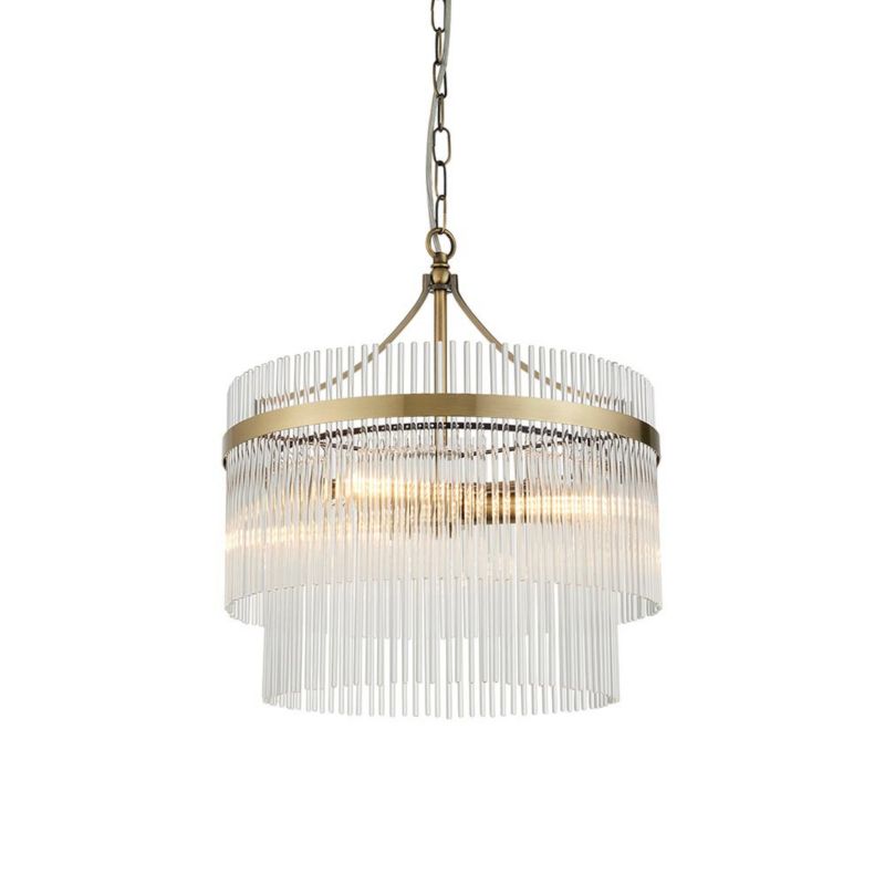 Lampa wisząca Endon MARIETTA antyczna mosiężna 3xE14x15W IP20 wym:168x40x40cm - 1 szt.
