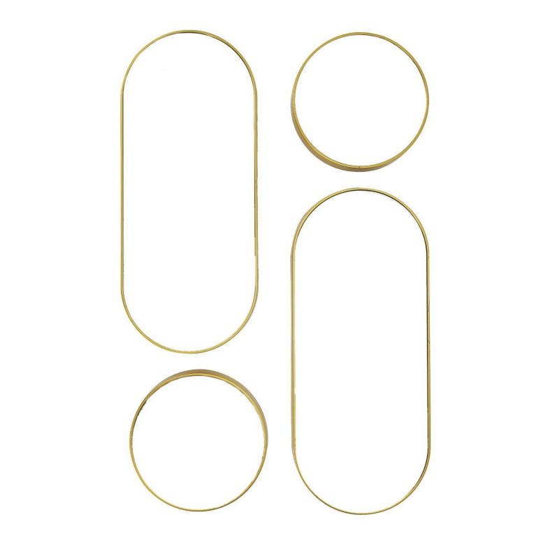 Zestaw 4 luster okrągłych i owalnych Deco Round INTESI złote do salonu i przedpokoju 1 zestaw
