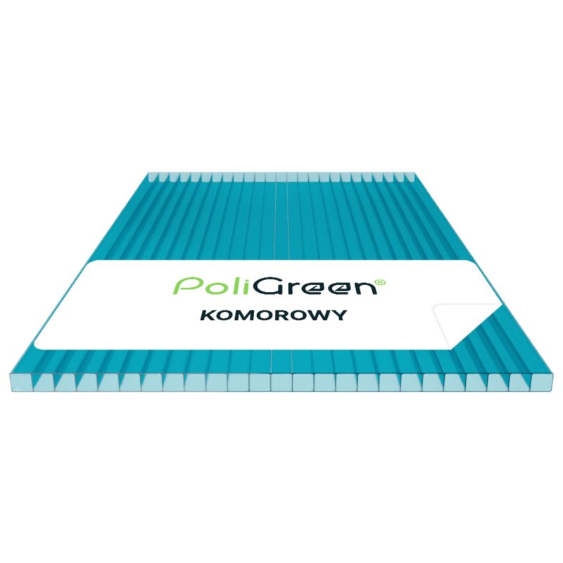 Płyta poliwęglan komorowy PoliGreen Turkusowy multiwall 4000x2100/10 mm - 8,4 m² - 1 szt