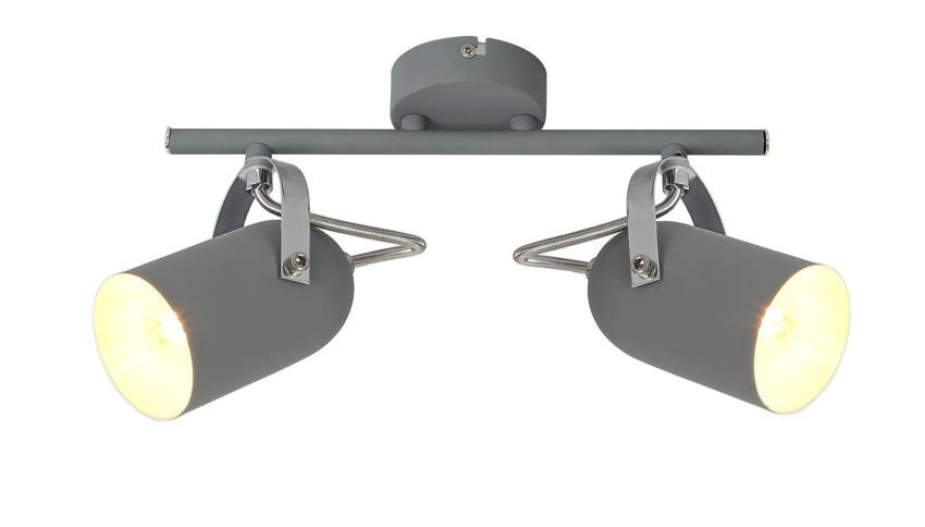 Szary kinkiet nad lustro do łazienki 2xE14 GRAY metal