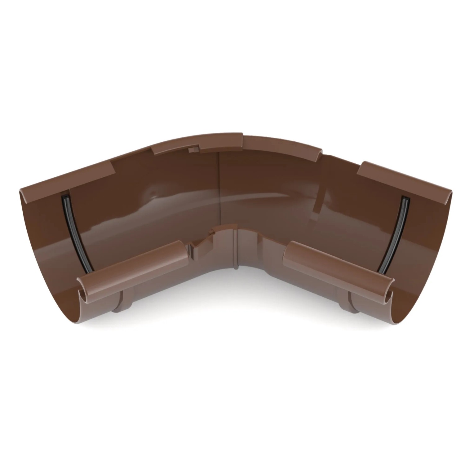 Bryza Narożnik wewnętrzny rynny regulowany 125 mm PVC brązowy