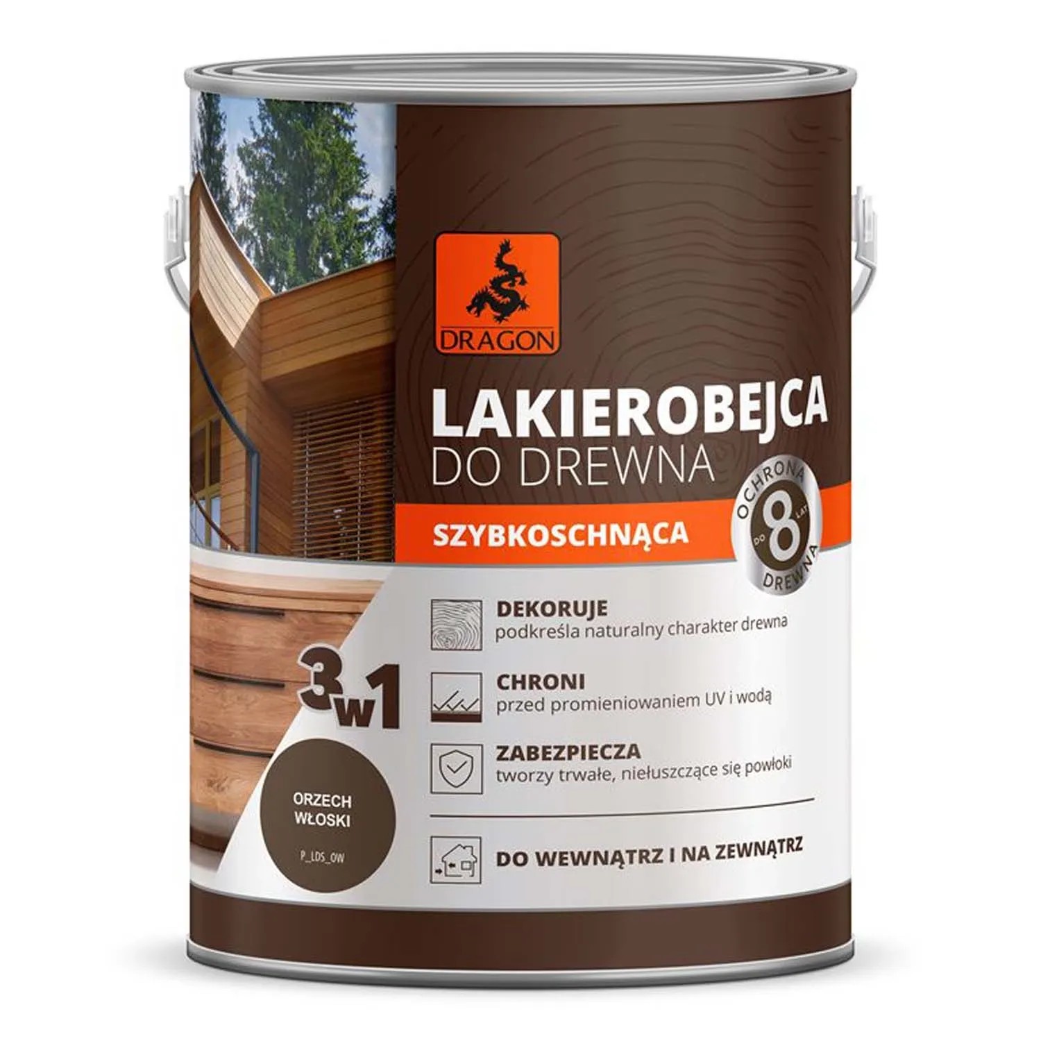 Dragon Lakierobejca szybkoschnąca orzech włoski 2,5l