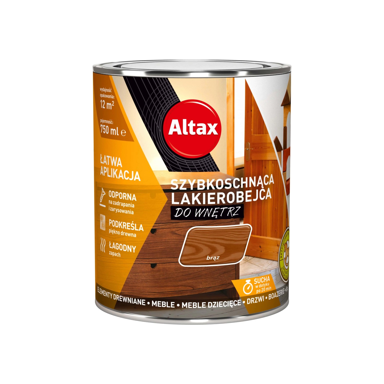 Altax Lakierobejca szybkoschnąca brąz 750 ml