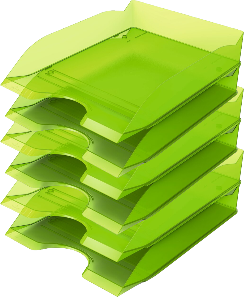 6x Półka na dokumenty Durable Basic, A4, plastikowa, przezroczysty zielony