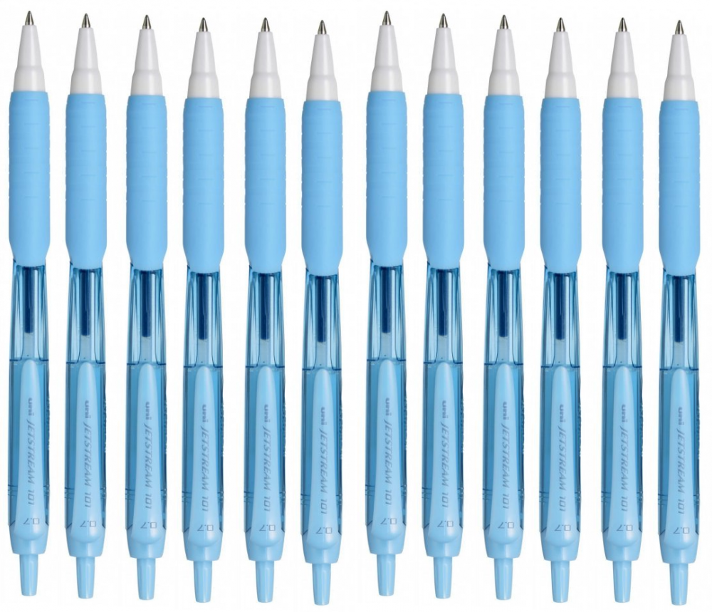 12x Długopis automatyczny Uni SXN-101FL Jetstream Sky Blue, 0.7mm, niebieski