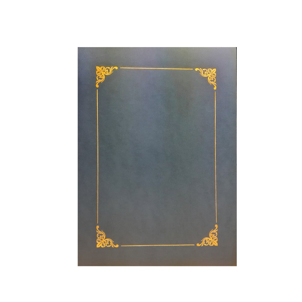 Teczka ozdobna Galeria Papieru, ze złotą ramką, 220x308mm, 10 sztuk, granatowy