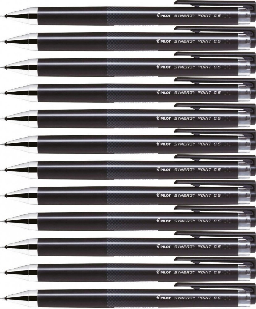 12x Długopis żelowy Pilot, Synergy Point, 0.5mm, czarny