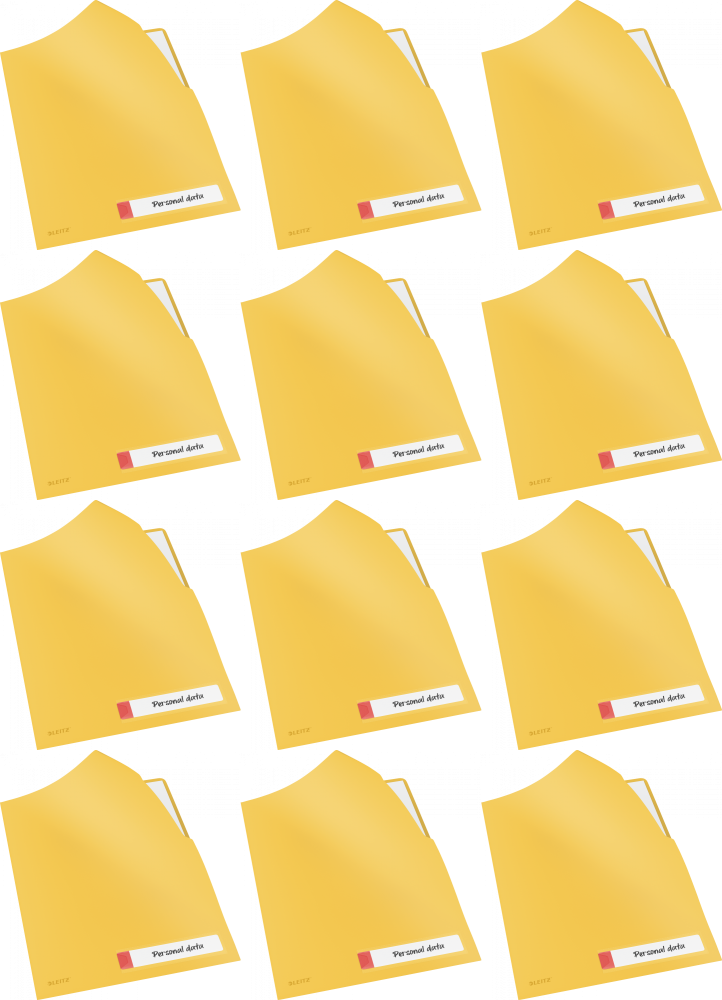 12x Folder z kieszonką na etykietę Leitz Cosy, A4, do 40 kartek, żółty