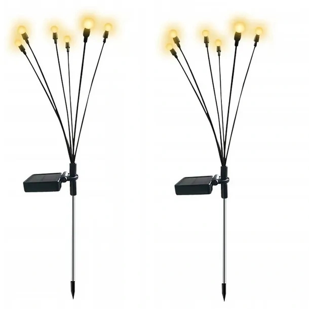 Lampa solarna PIK 6 LED białe kuleczki ciepły biały 68cm 2szt