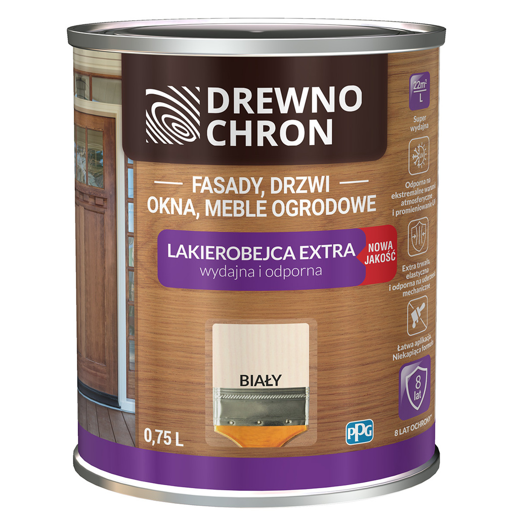 Lakierobejca Extra Biały 0,75L Drewnochron