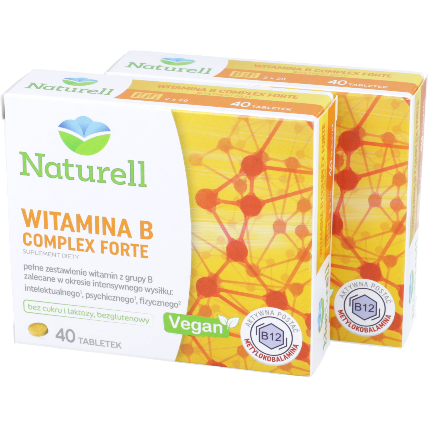 Zestaw: 2 x naturell witamina b complex forte, 40 tabletek