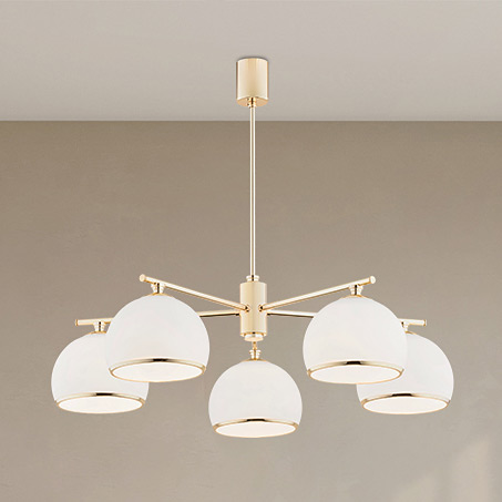 Argon Marbella lampa podsufitowa 5x15W opal mat/mosiądz 2088