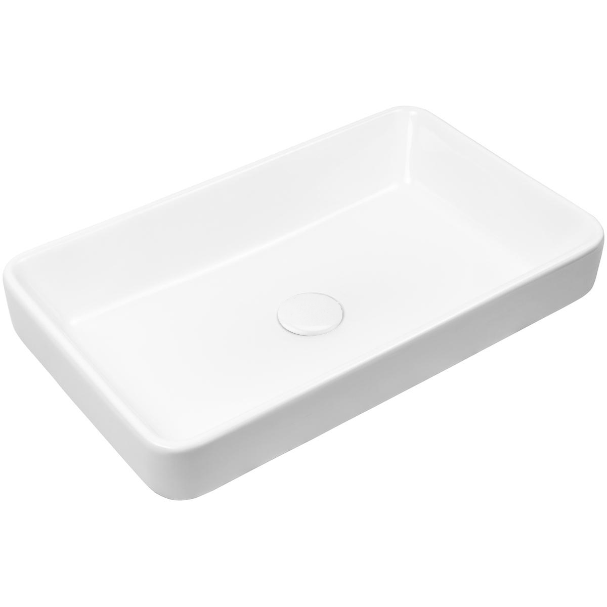 Oltens Fossa umywalka 55x34 cm prostokątna nablatowa biała 40301000 - Wysyłka w 24h
