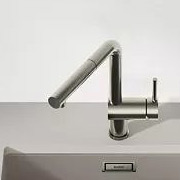 Blanco Linus-S bateria kuchenna stojąca satin platinum 527699