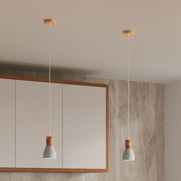 Sollux Lighting Qubic lampa wisząca 1x60W szary/drewno naturalne SL.0964