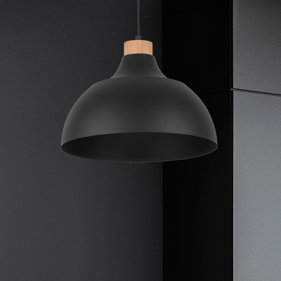 TK Lighting Cap lampa wisząca 1x15W czarna 2071